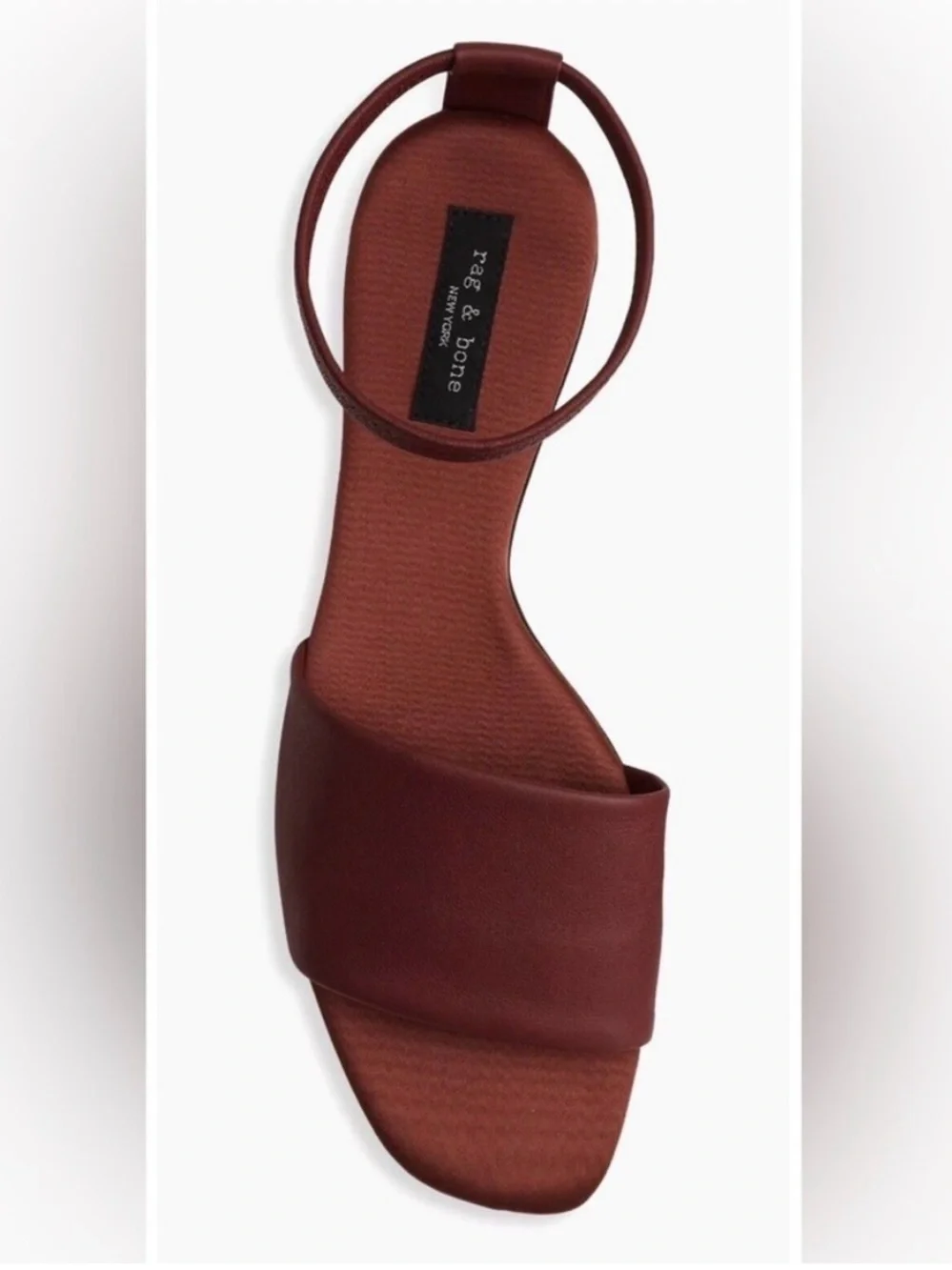 Rag & Bone Ellory Leather Ankle-Cuff Flat Foldable Sandals in Rust